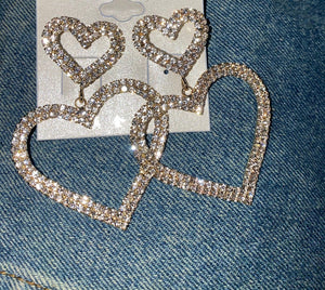 Double heart earrings